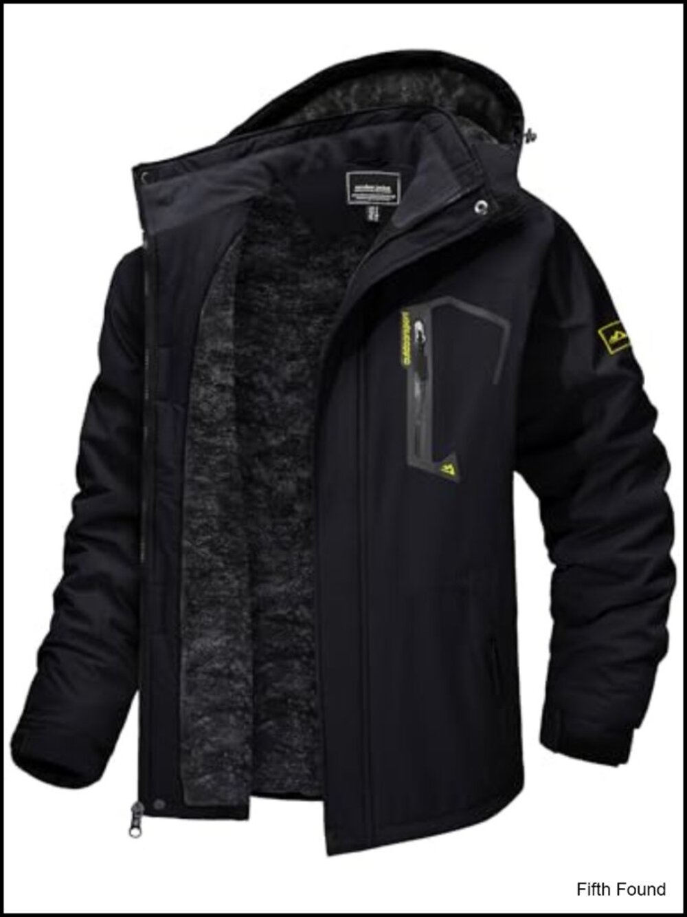 Men's Waterproof Ski Jacket Fleece Lined Snowboard Coat Hooded